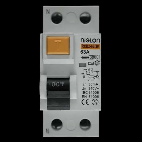 NIGLON 63 AMP 30mA DOUBLE POLE RCD TYPE AC RCD2-63/30 SB