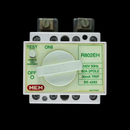 MEM 80 AMP 30mA DOUBLE POLE RCD R802EH