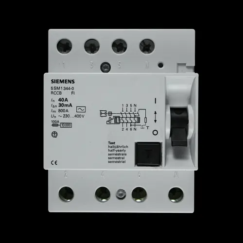 SIEMENS 40 AMP 30mA FOUR POLE RCCB 5SM1344-0