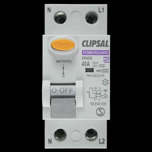 CLIPSAL 40 AMP 30mA DOUBLE POLE RCD CR4030 POWERGUARD