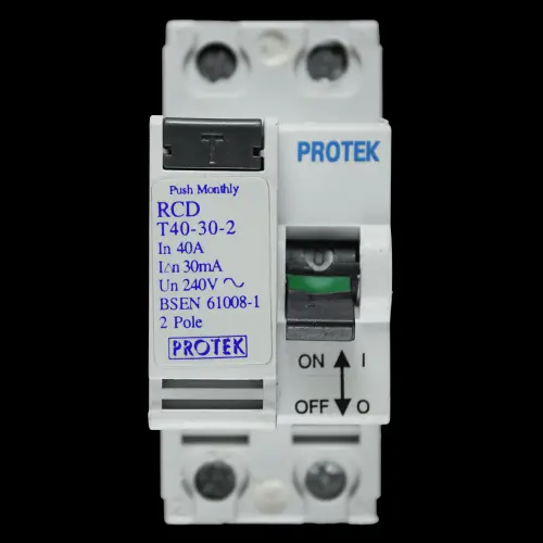 PROTEK 40 AMP 30mA DOUBLE POLE RCD T40-30-2