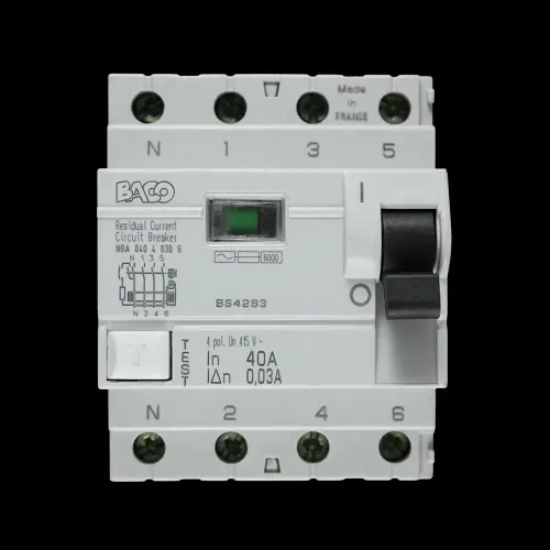BACO 40 AMP 30mA FOUR POLE RCCB NBA0404030G