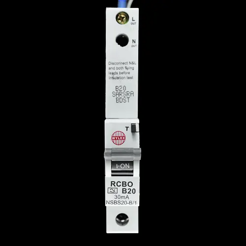 WYLEX 20 AMP CURVE B 6kA 30mA RCBO TYPE A NSBS20-B/1