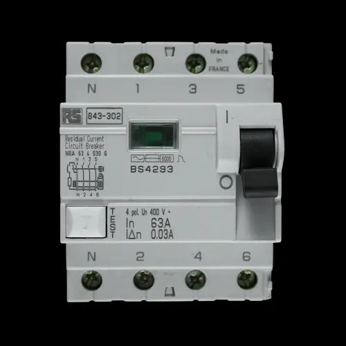 RS 63 AMP 30mA FOUR POLE RCCB 843-302 NBA 63 4 030 G