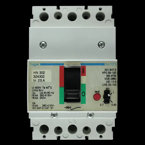 HAGER 25 AMP 16kA TRIPLE POLE MCCB HN302 324302 HN125