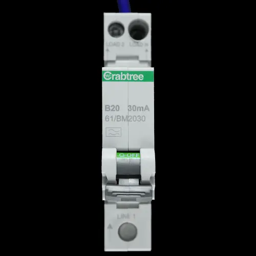 CRABTREE 20 AMP CURVE B 6kA 30mA RCBO TYPE A STARBREAKER 61/BM2030