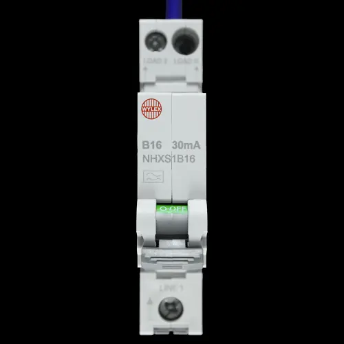 WYLEX 16 AMP CURVE B 6kA 30mA RCBO TYPE A NHXS1B16
