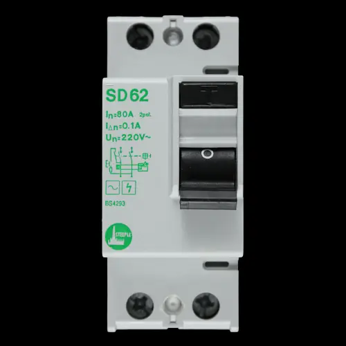 STEEPLE 80 AMP 100mA DOUBLE POLE RCD TYPE AC SD62