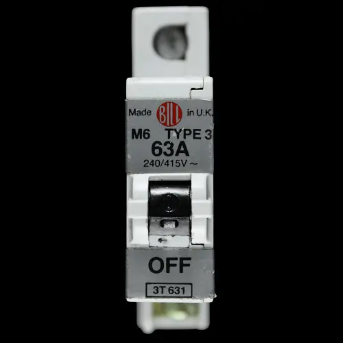 BILL 63 AMP TYPE 3 M6 MCB CIRCUIT BREAKER 3T631