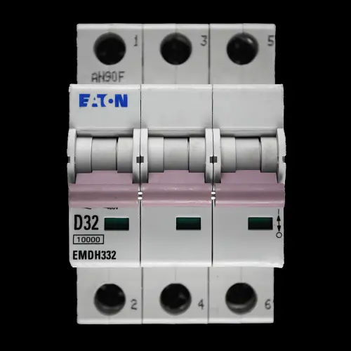 EATON 32 AMP CURVE D 10kA TRIPLE POLE MCB CIRCUIT BREAKER EMDH332