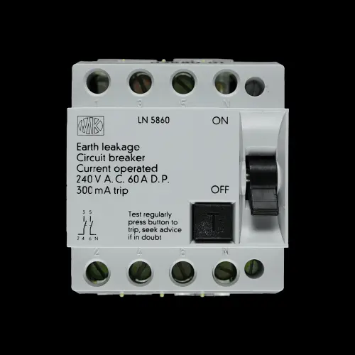 MK 60 AMP 300mA DOUBLE POLE ELCB LN 5860