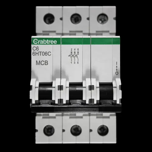 CRABTREE 6 AMP CURVE C 10kA TRIPLE POLE MCB CIRCUIT BREAKER LOADSTAR 6HT06C