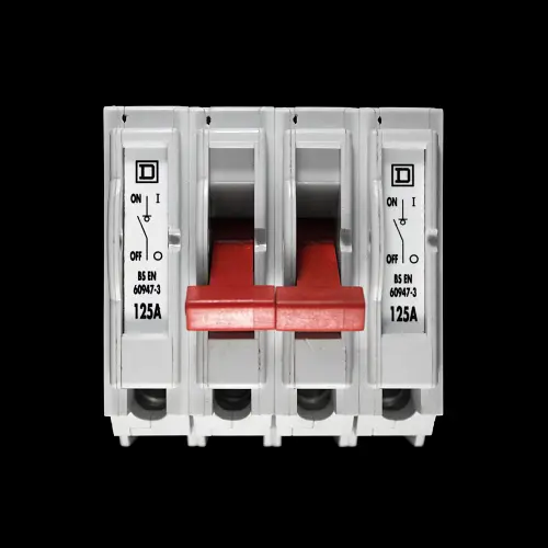 SQUARE D 125 AMP FOUR POLE MAIN SWITCH DISCONNECTOR QO4100M