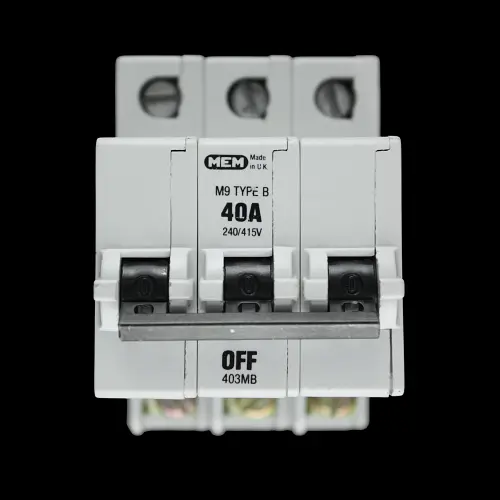 MEM 40 AMP CURVE B M9 TRIPLE POLE MCB CIRCUIT BREAKER 403MB GREY