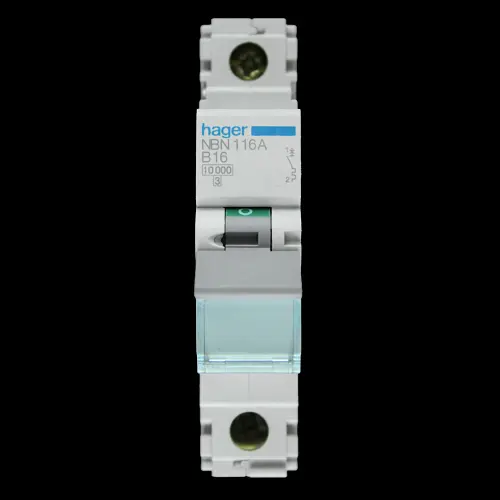 HAGER 16 AMP CURVE B 10kA MCB CIRCUIT BREAKER NBN116A 461804
