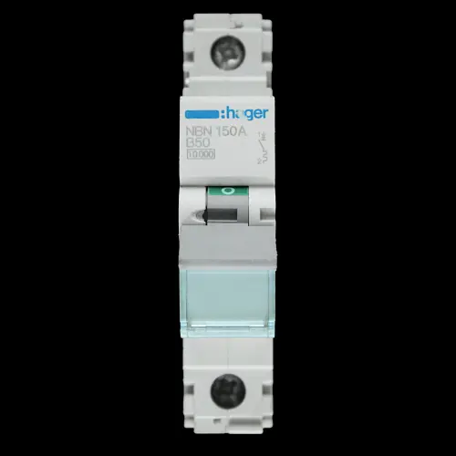 HAGER 50 AMP CURVE B 10kA MCB CIRCUIT BREAKER NBN150A 461809