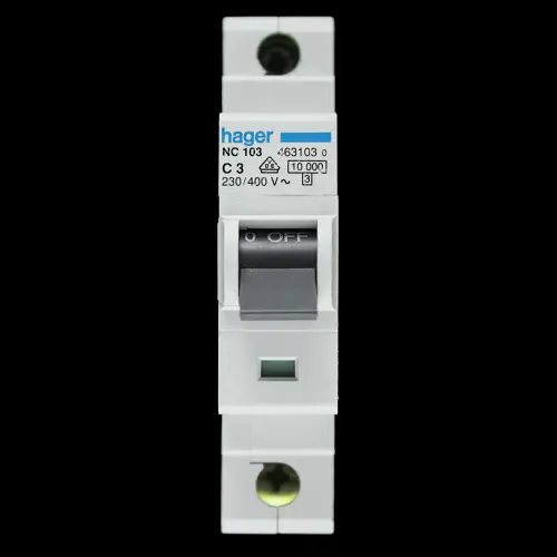 HAGER 3 AMP CURVE C 10kA MCB CIRCUIT BREAKER NC103 463103