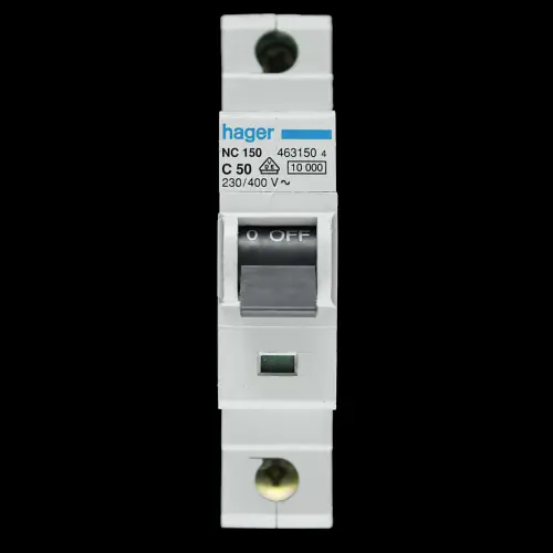 HAGER 50 AMP CURVE C 10kA MCB CIRCUIT BREAKER NC150 463150