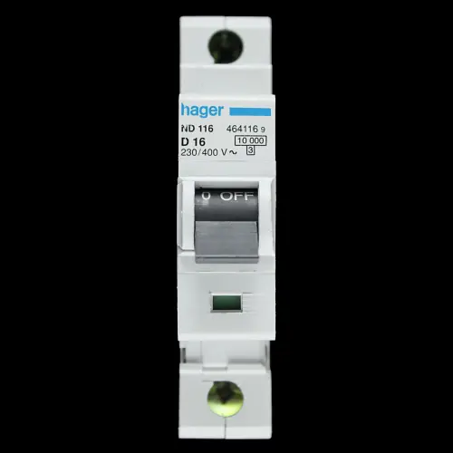 HAGER 16 AMP CURVE D 10kA MCB CIRCUIT BREAKER ND116 464116