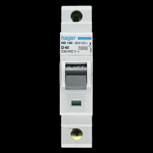 HAGER 40 AMP CURVE D 10kA MCB CIRCUIT BREAKER ND140 464140