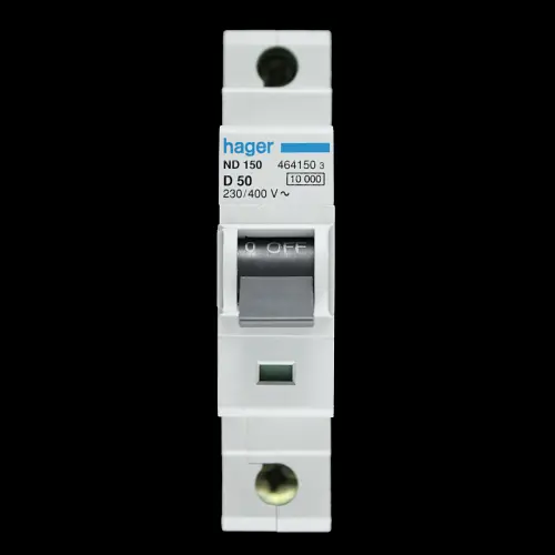 HAGER 50 AMP CURVE D 10kA MCB CIRCUIT BREAKER ND150 464150
