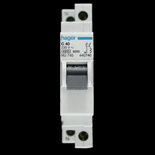 HAGER 40 AMP CURVE C 4.5kA MCB CIRCUIT BREAKER MJ740 440740