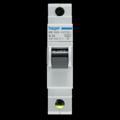 HAGER 32 AMP CURVE B 6kA MCB CIRCUIT BREAKER MB132A 432706