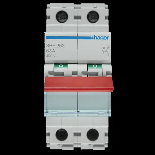HAGER 63 AMP DOUBLE POLE MAIN SWITCH DISCONNECTOR SBR263