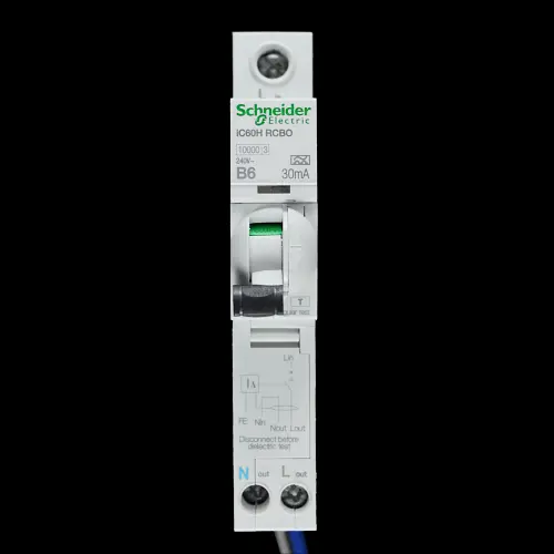 SCHNEIDER B 6 RCBO 10kA 30mA TYPE A IC60H A9D31806