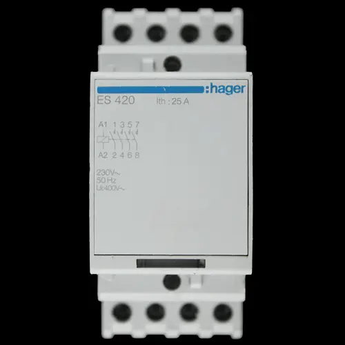 HAGER 25 AMP FOUR POLE NO CONTACTOR 230V COIL ES420 239420