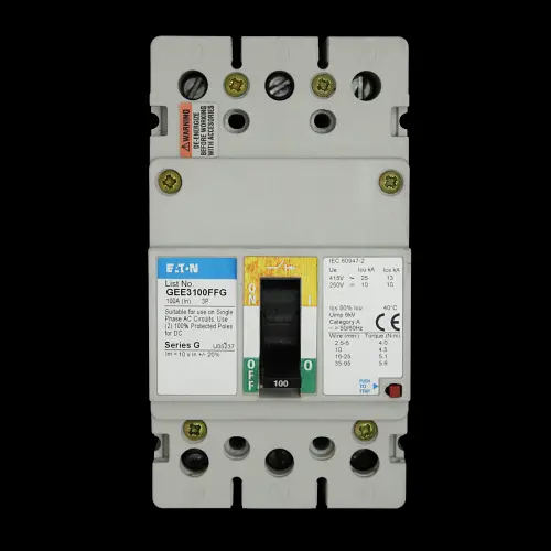 EATON 100 AMP 25kA TRIPLE POLE MCCB GEE3100FFG SERIES G