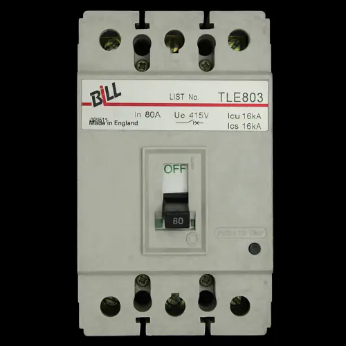 BILL 80 AMP 16kA TRIPLE POLE MCCB TLE803