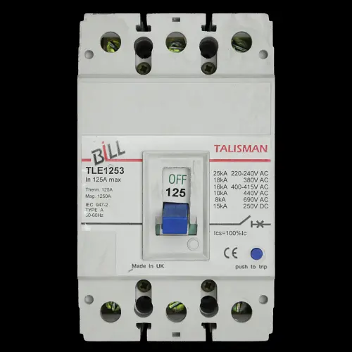 BILL 125 AMP 16kA TRIPLE POLE MCCB TLE1253
