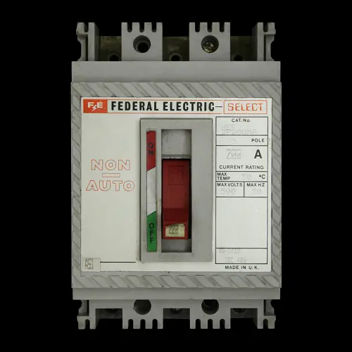 FEDERAL ELECTRIC 200 AMP TRIPLE POLE NON AUTO MCCB HEF 3P200NA