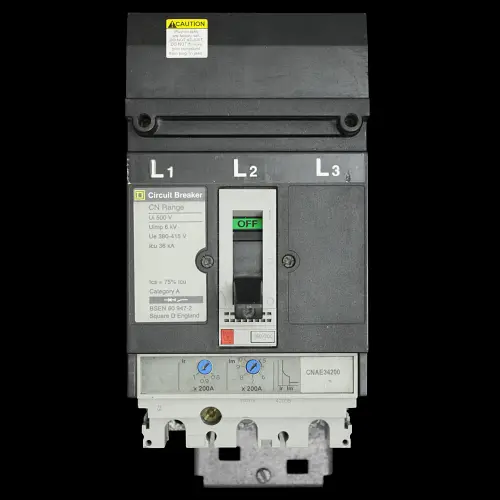 SQUARE D 200 AMP 36kA TRIPLE POLE MCCB CNAE34200 USED Circuit Breaker 