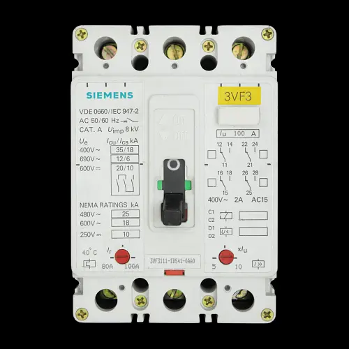 SIEMENS 100 AMP 35kA TRIPLE POLE MCCB 3VF3 3VF3111-1BS41-0AA0