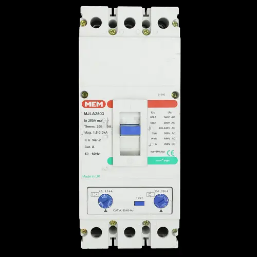 MEM 250 AMP 36kA TRIPLE POLE MCCB MJLA2503