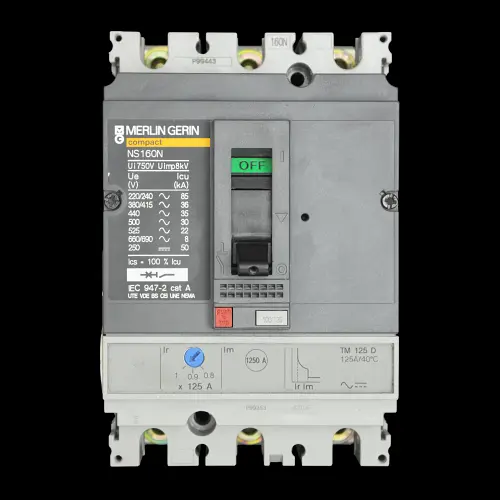 MERLIN GERIN 125 AMP 36kA TRIPLE POLE MCCB NS160N