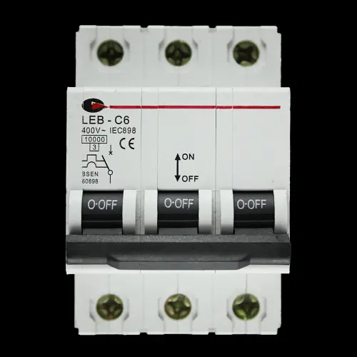CGD 6 AMP CURVE C 10kA TRIPLE POLE MCB CIRCUIT BREAKER LEB-C6