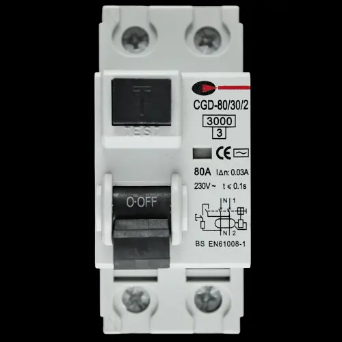 CGD 80 AMP 3kA 30mA DOUBLE POLE RCCB RCD CGD-80/30/2