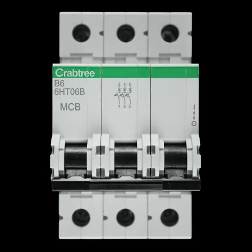 CRABTREE 6 AMP CURVE B 10kA TRIPLE POLE MCB CIRCUIT BREAKER 6HT06B LOADSTAR