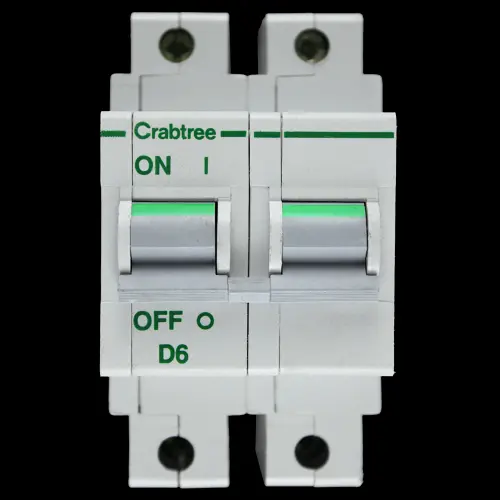 CRABTREE 6 AMP CURVE D 16kA DOUBLE POLE MCB CIRCUIT BREAKER POLESTAR