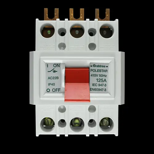 CRABTREE 125 AMP TRIPLE POLE MAIN SWITCH DISCONNECTOR ISOLATOR POLESTAR
