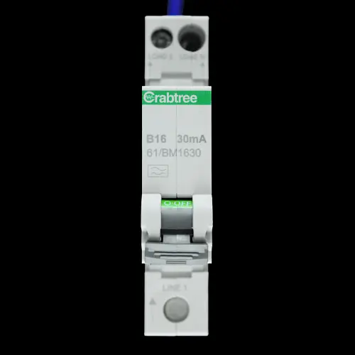 CRABTREE 16 AMP CURVE B 6kA 30mA RCBO TYPE A 61/BM1630 STARBREAKER
