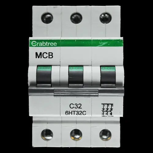 CRABTREE 32 AMP CURVE C 10kA TRIPLE POLE MCB CIRCUIT BREAKER 6HT32C BC