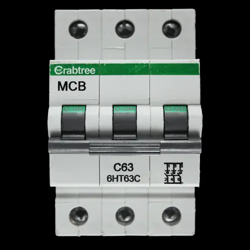 CRABTREE 63 AMP CURVE C 10kA TRIPLE POLE MCB CIRCUIT BREAKER 6HT63C BC