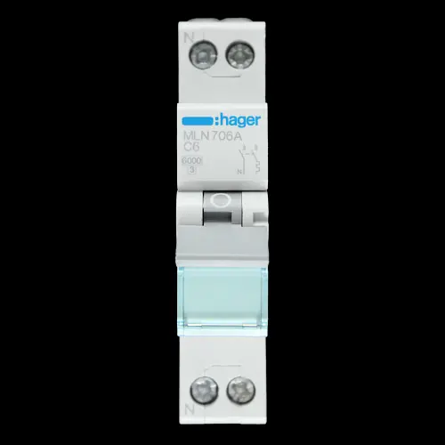 HAGER 6 AMP CURVE C 6kA MCB CIRCUIT BREAKER MLN706A