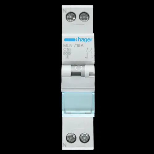 HAGER 16 AMP CURVE C 6kA MCB CIRCUIT BREAKER MLN716A