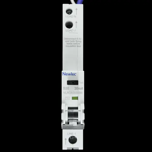 NEWLEC 20 AMP CURVE B 6kA 30mA RCBO TYPE AC NLRCB2030BN
