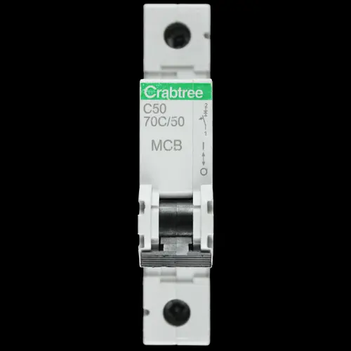 CRABTREE 50 AMP CURVE C 16kA MCB CIRCUIT BREAKER 70C/50